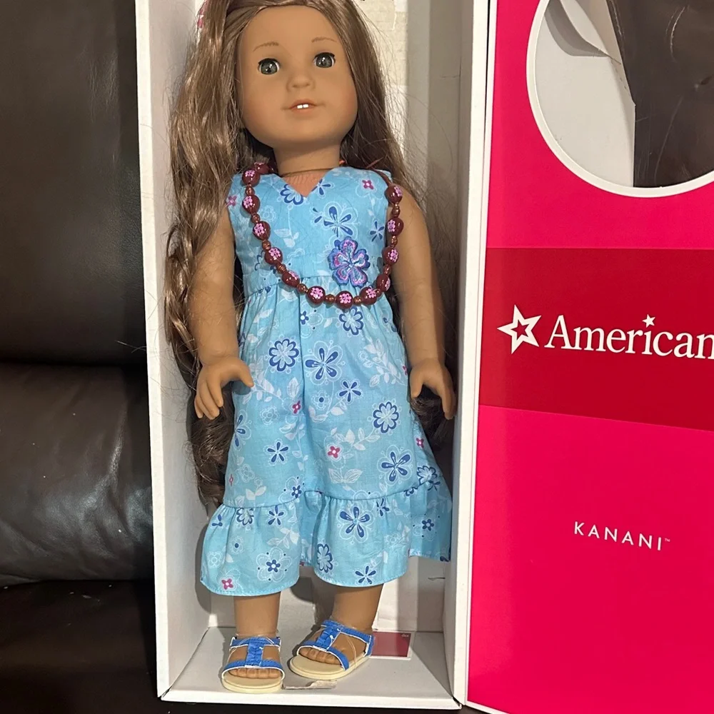 American Girl Kanani Doll with Blue Floral Dress - Picture 3 of 5